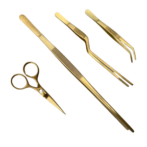 Kit de Pinzas de Cocina de Acero Inoxidable Color Arcoíris para Chef, Pinzas Rectas con Punta Desplazada, Pinzas con Punta Angulada, CE ISO - Product Image 2