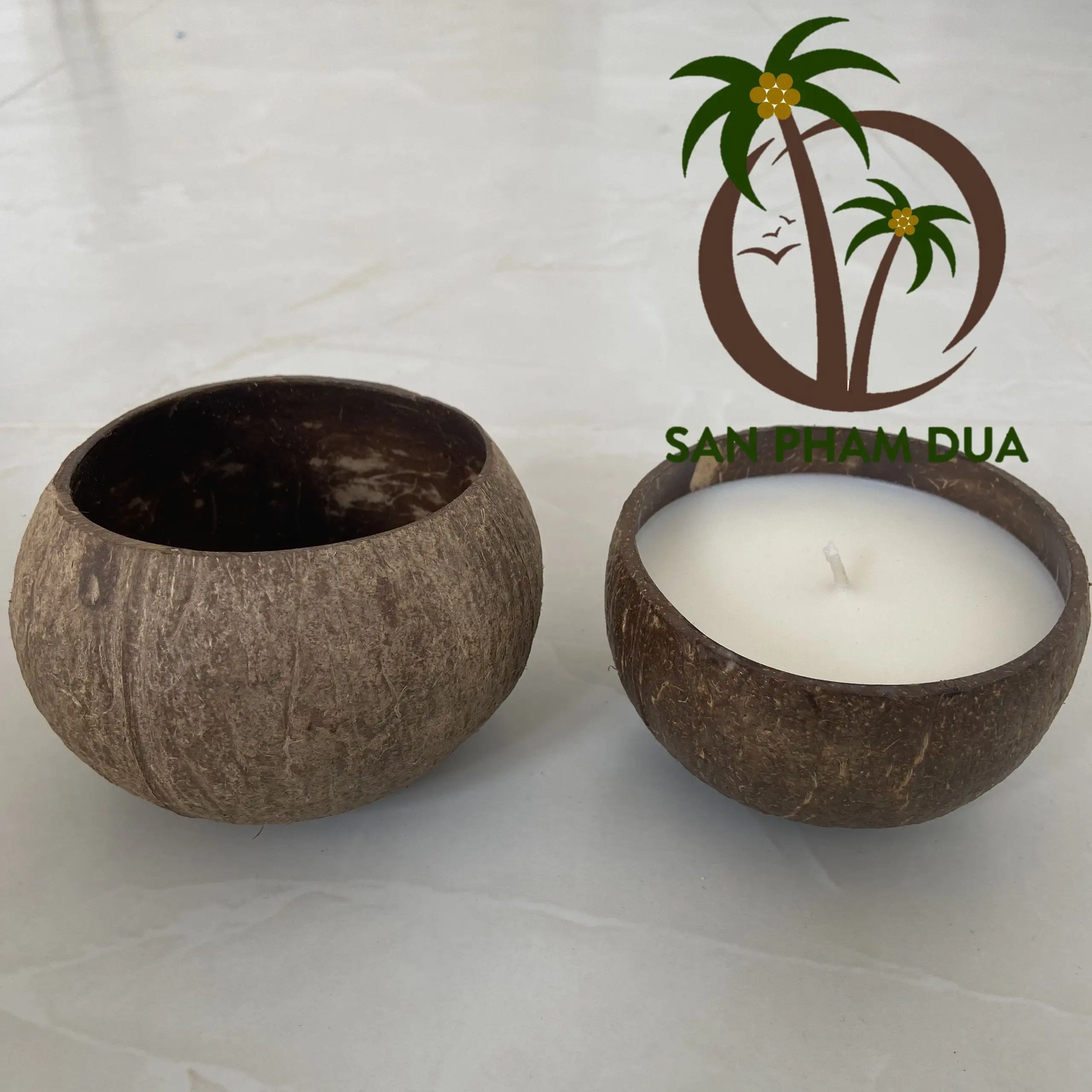 Concha de côco para fabricação de velas, cera de soya eco amigável, artesanal, coco, vietnã, tigela de concha