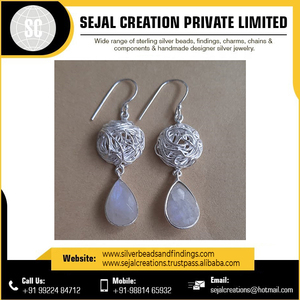 Fourniture directe d'usine Meilleures boucles d'oreilles en argent sterling 925 avec bijoux en or émeraude du vendeur et fournisseur indien - Product Image 2