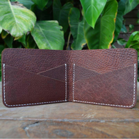 Dompet Kulit Sapi Gaya Minimalis Pria, Dompet Bisnis Lipat Ganda Kulit Sapi Kustom Gaya Ramping