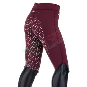 Medias ecuestres occidentales Unisex de alta elasticidad, mallas para montar a caballo para mujer con asiento de silicona completo, diseño al por mayor - Product Image 2