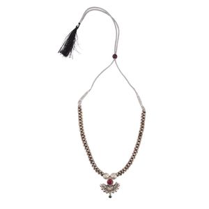 Indian Oxidized Jewelry Boho Tribal Antique Beaded <b>Pendant</b> Necklace Jewelry for Women, Pink - Product Image 5