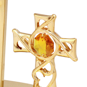 Crystocraft nhỏ cổ Điển Tôn Giáo Quà Tặng 1R hình ảnh khung trang trí với rực rỡ cắt tinh thể Christian chữ thập vật liệu kim loại - Product Image 4