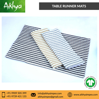 Chemin de table rayé 100 % coton de qualité supérieure pour la maison et l'hôtellerie – Exportateur professionnel pour les salles à manger