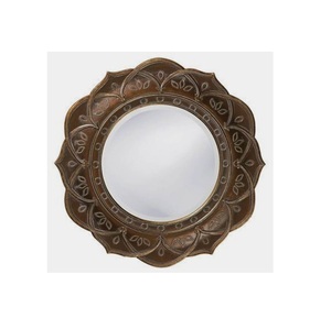Miroir personnalisé avec finition en poudre dorée, forme ronde, design unique pour la maison et le salon, miroir décoratif - Product Image 3