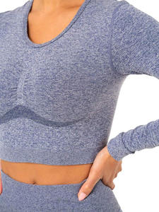 Hot Sale high quality Sculpt Seamless Long Sleeve <b>Top</b> <b>sexy</b> wholesale breathable <b>women</b> long sleeve sports gym wear - Product Image 6