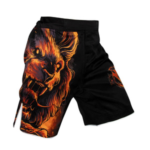 OEM Custom <b>Black</b> Orange MMA Fight <b>Shorts</b> Breathable Polyester Martial Arts Training Kickboxing <b>Shorts</b> for <b>Men</b> - Product Image 1