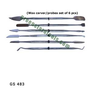 ชุด6ใหม่ GS 483ขี้ผึ้งโพรบเครื่องมือเครื่องประดับสแตนเลสสำหรับแกะสลักและดูแลเครื่องประดับ - Product Image 1