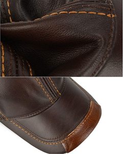 Casquette pour homme et femme, chapeau personnalisé avec 6 panneaux, en cuir de vache, véritable - Product Image 4