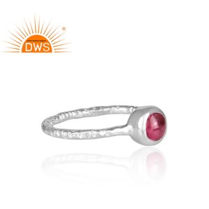 Bague de créateur en pierre précieuse topaze rose, argent Sterling 925, gros bijou fait à la main, pour femmes - Product Image 3