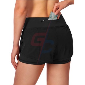Short de course 2 en 1 taille haute pour femme Short d'entraînement athlétique de gymnastique et de yoga - Product Image 3