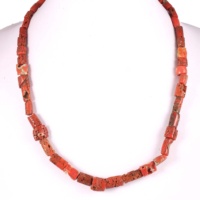 Collier/bracelet de perles de corail rouge italien en forme de tube de pierres précieuses en vrac avec serrure en argent prix de gros par pièce naturel