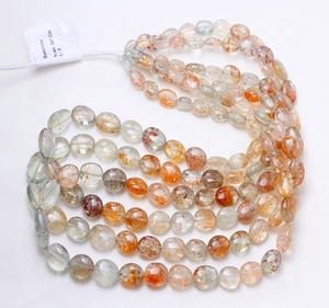 ลูกปัดซันสโตนธรรมชาติทรงรีเรียบเนียน คุณภาพ AAA+ ระดับท็อป ขนาด 18 นิ้ว สีธรรมชาติ 100% สำหรับทำเครื่องประดับ - Product Image 3