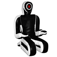 Mannequin de grappling MMA Jiu Jitsu, sac de frappe sur pied en cuir PU noir pour Jiu Jitsu Brésilien (BJJ), rempli de sable