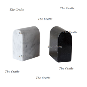 Sujetalibros de color blanco y negro de mármol Sujetalibros de tamaño y forma personalizados para uso en oficinas, hogares y escuelas - Product Image 1