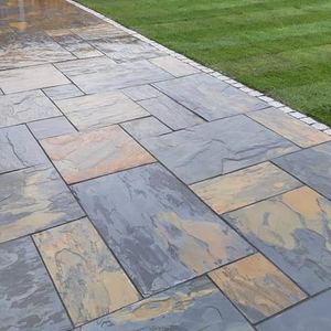 กลางแจ้งธรรมชาติสีเหลืองสนิมตารางกระดานชนวนสวนพื้น<span class=keywords><strong>ปู</strong></span><span class=keywords><strong>หิน</strong></span>แผ่นบางสำหรับสวนลานสนามหญ้าทางเดินทางเท้า - Product Image 1