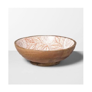 Elegant Quality Food Serving <b>Bowl</b> With Spoon Standard Design White and Blue Color <b>Enamel</b> Printed Wooden <b>Bowl</b> for Dinnerware - Product Image 2