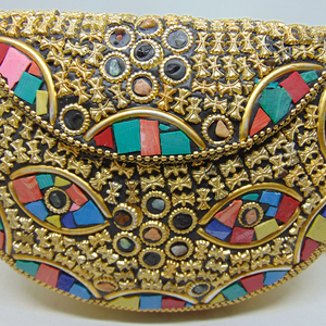 Pochette à rabat en métal mosaïque avec motif en laiton <span class=keywords><strong>doré</strong></span> à motifs oculaires - Product Image 2