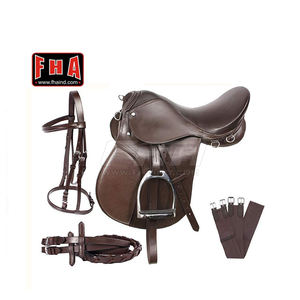 Conjunto completo de sillín de cuero para montar a caballo, accesorios para montar a caballo - Product Image 1