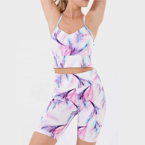 Ensemble de sport sexy pour femme : Legging et short de yoga 2-en-1, idéal pour l'été, décontracté, pour la gym, en Spandex/Polyester, séchage rapide, extensible dans les quatre sens - Product Image 1