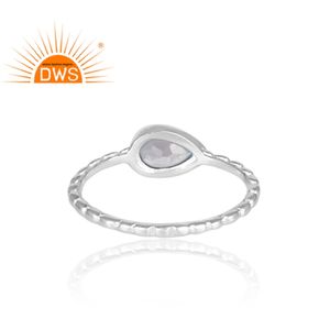 Bague de mariage en pierre précieuse en topaze bleue naturelle, argent Sterling, pour filles, possibilité de vente en gros, fournisseur indien - Product Image 4