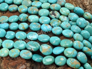 Turquesa de Arizona, Piedras Sueltas Ovaladas Pulimentadas, Hebra de 9 Pulgadas, 4-6 mm de Largo Aproximadamente, Suministros para Mayoristas - Product Image 6