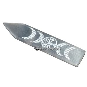 7 Chakra sculpté sélénite baguette pierre naturelle cristal pierre précieuse pour Massage guérison Feng Shui amour avec ange motif Bracelet - Product Image 1