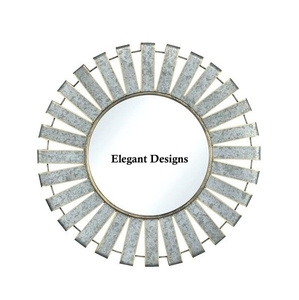 Plaqué or miroir mural décoratif pour mariage et événement miroir fait main miroir décoratif rond design exclusif - Product Image 4