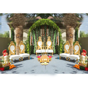 เก้าอี้ Mandap ออกแบบงานแต่งสไตล์ใบไม้,ชุดเก้าอี้ Mandap งานแต่งงานออกแบบพิเศษ - Product Image 1