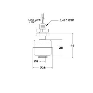 Mini interruptor de nivel de flotador 240VAC/200VDC Instrumento de medición de nivel de acero inoxidable para líquidos - Product Image 5