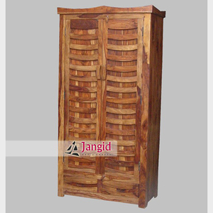 Armario de madera estilo vintage / Almirah con 2 cajones y puerta, organizador de tela hecho a mano para dormitorio, hotel, casa de campo, sala de estar - Product Image 6