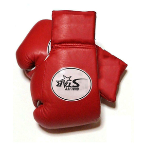 ถุงมือต่อยมวยสำหรับฝึก,ถุงมือซ้อมมวยสีแดงสดแบบเรียบๆมีโลโก้แบบกำหนดเอง - Product Image 2