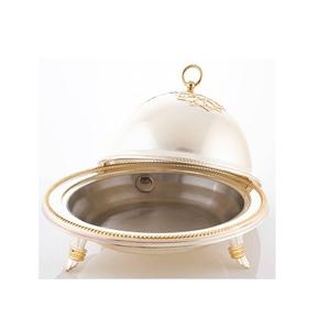 Plato para servir comida de diseño atractivo en plato para servir de forma redonda de aluminio para uso doméstico en hoteles y restaurantes - Product Image 3