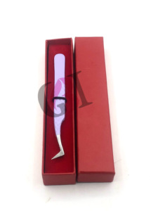 แหนบต่อขนตาปริมาณเคลือบผงสีม่วงอ่อนทำจากสเตนเลสพร้อมด้ามจับเพชร - Product Image 3