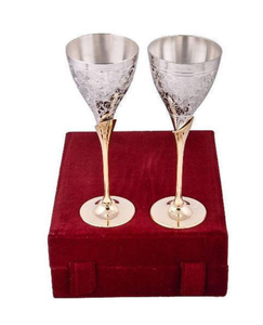 Ensemble de verres à vin sans pied en acier inoxydable, cuivre, métal martelé plaqué argent, pour bar, restaurant, hôtel - Product Image 5
