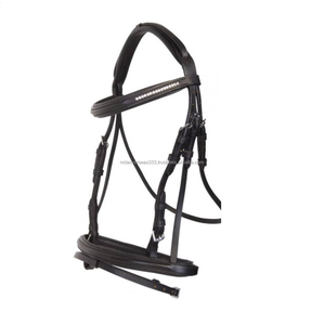 Brida de caballo de cuero ecuestre duradera, rienda con logotipo personalizado para montar y correr, equipo de tachuelas para caballos - Product Image 1