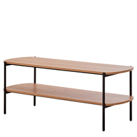 Table basse de style moderne et simple avec plateau en bois et base en métal, meuble de salon ou de chambre, support TV