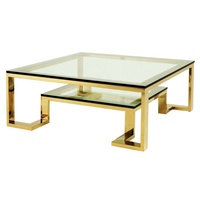 Table basse moderne de luxe en acier inoxydable avec plateau en bois, qualité supérieure pour salon - Meuble de maison très vendu