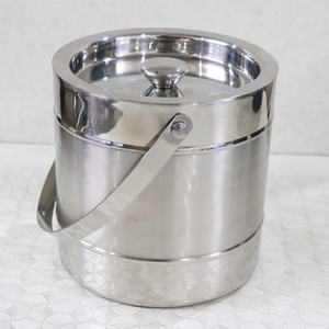 Stainless Steel Double Wall <b>Insulated</b> <b>Ice</b> <b>Bucket</b> With Lid and Handle Glossy Polished Finishing Manufacturer and Supplier - Product Image 5