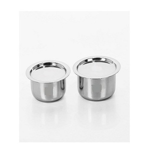 Ensemble de 2 casseroles de différentes tailles avec couvercle casseroles de forme ronde en aluminium couleur argent marmite alimentaire - Product Image 1