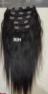 Proveedor de cutícula de cabello, venta al por mayor, indio crudo, Remy, alineado, indio, Virgen sin procesar, Clip recto en extensión de cabello humano, India - Product Image 3