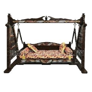 Indian Teak Wood Brown Finish <b>Swing</b> for Home Indoor Hand Carved <b>Swing</b> for Living Area Wooden Brown Finish <b>Swing</b>/Jhula for Home - Product Image 1
