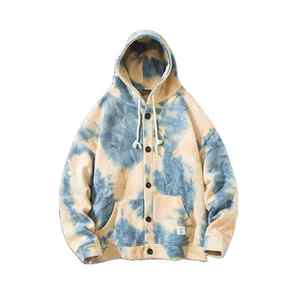 Prix usine pull cravate teinture à capuche pour hommes 100% coton éponge en relief concepteur motif hiver sueur porter pour les filles - Product Image 6