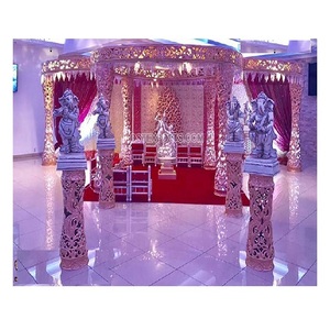 Superbe Décoration de Mandap de Mariage Delizio Pillar – Nouveau Style – Ensemble de Mandap en Fibre Delizio pour Mariage en Intérieur – Décoration de Mandap de Mariage USA - Product Image 1