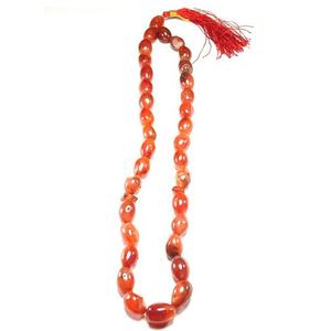 Cuentas Sueltas de Cornalina Roja Natural de 33 Piezas, Cuentas Ovaladas de 8mm, Piedras Preciosas de Ágata, Hebras de Piedras Pulidas Rojas - Product Image 6