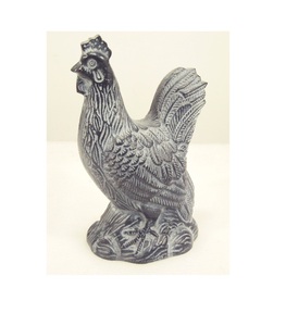 Statue de jardin de poule en métal fermier en aluminium - Product Image 2