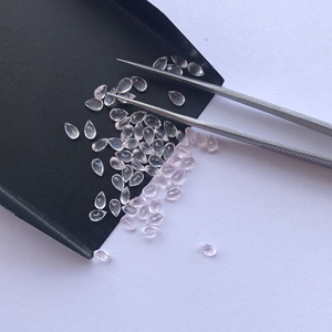 ลูกแพร์เหลี่ยมเพชรพลอยควอตซ์ธรรมชาติขนาด4มม. 5มม. สำหรับการตั้งค่าเครื่องประดับ - Product Image 2