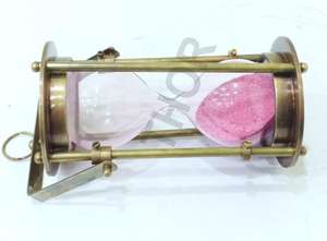 Reloj de arena náutico de 3 a 5 minutos, de latón antiguo, gestión del tiempo, regalo coleccionable - Product Image 3