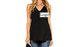 Camiseta de tirantes con cuello en V para mujer, ropa de moda, oferta, venta al por mayor - Product Image 5