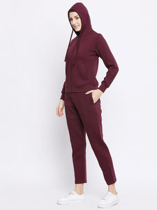 Latest Women's <b>Gym</b> SweatSuit Custom Made Breathable Jogging Sweatsuits with Hooded Collar for Winter - Product Image 3